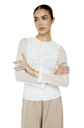 Ruche Mesh Long Sleeve