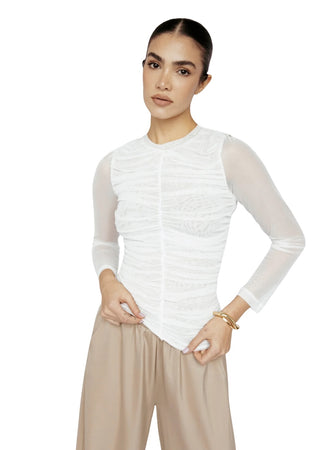 Ruche Mesh Long Sleeve