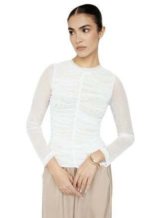 Ruche Mesh Long Sleeve