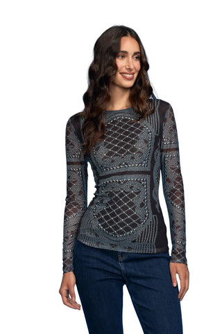 Art Deco Mesh top with Pearls