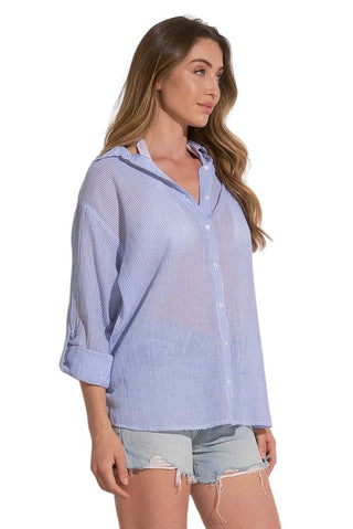 Tropical Button Down w/ Heart