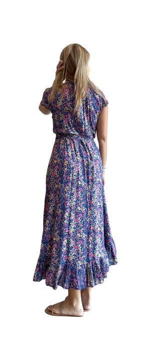 Havana Maxi Wrap Dress - Navy Iris