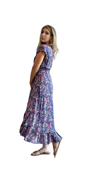 Havana Maxi Wrap Dress - Navy Iris